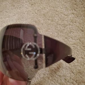 Brown Gucci Sunglasses with Rhinestone Gucci side logo